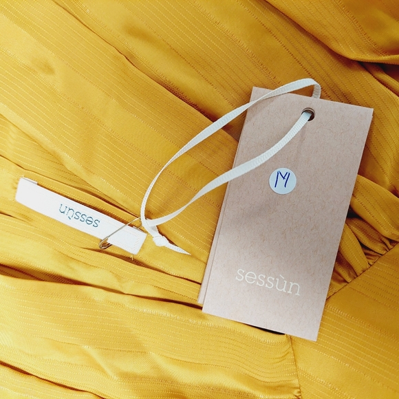 New Sessun Augusta Sleeveless Belted Yellow Dress P1151 - Picture 7 of 9